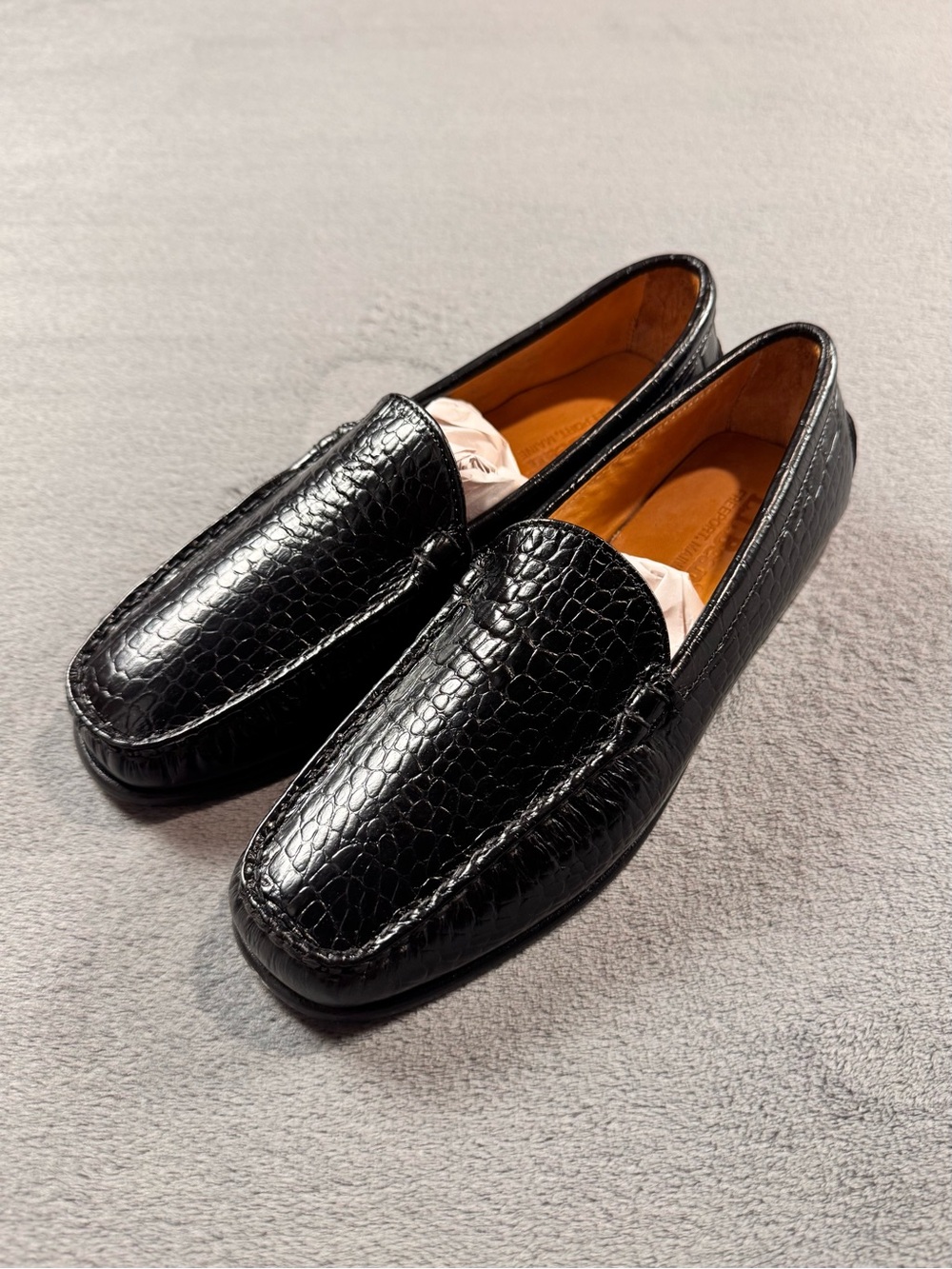 L.L. Bean Women’s Black Croc-Embossed Leather Loafers